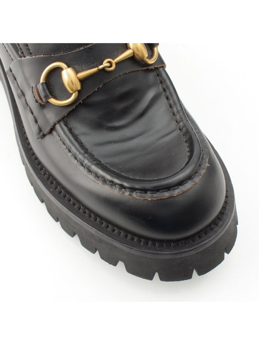 Gucci Leather Horsebit Bi Embroidery Loafers Shoes Black - Picture 6 of 10